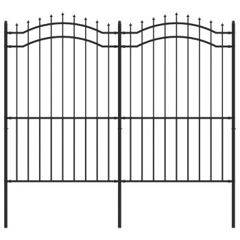 Gartenzaun Woerden mit Speerspitze Schwarz 240 x 175 cm Stahl