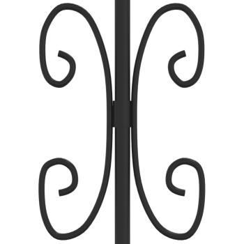 Gartenzaun KAMPEN mit Speerspitze Schwarz 240 x 75 cm Stahl