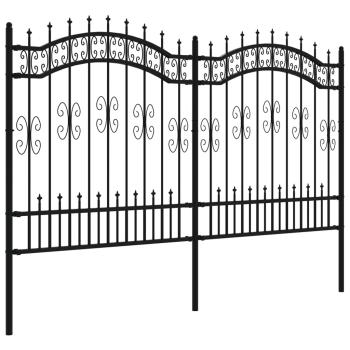 Gartenzaun KAMPEN mit Speerspitze Schwarz 240 x 125 cm Stahl