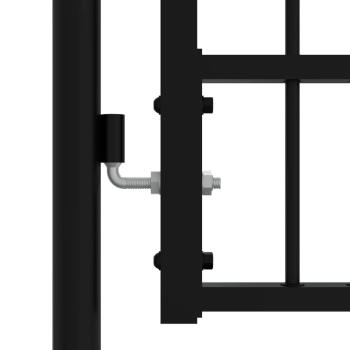 Gartentor KAMPEN mit Speerspitze Schwarz 103 x 125 cm Stahl