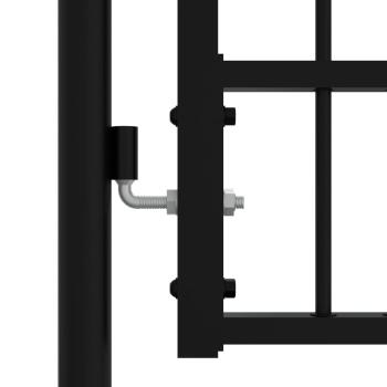 Gartentor KAMPEN mit Speerspitze Schwarz 302 x 78 cm Stahl