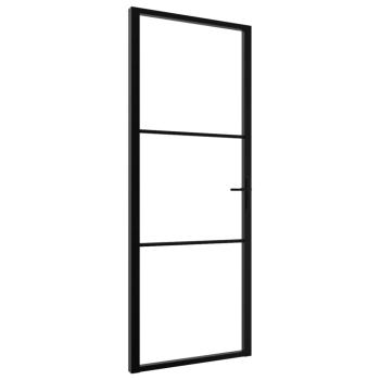 Innentür ESG Glas und Aluminium 76x201,5 cm Schwarz
