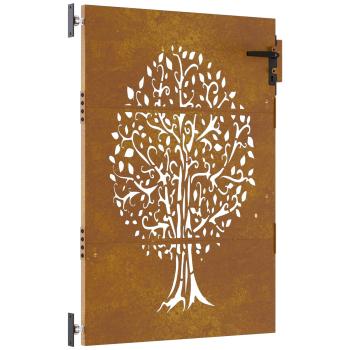 Gartentor 85x150 cm Cortenstahl Baum-Design