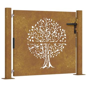 Gartentor 100x75 cm Cortenstahl Baumdesign