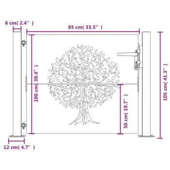 Gartentor 100x100 cm Cortenstahl Baumdesign