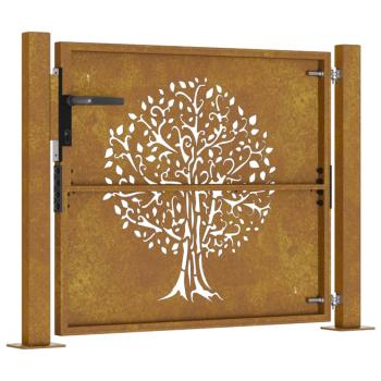 Gartentor 100x100 cm Cortenstahl Baumdesign