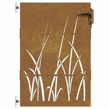 Gartentor 85x150 cm Cortenstahl Gras-Design