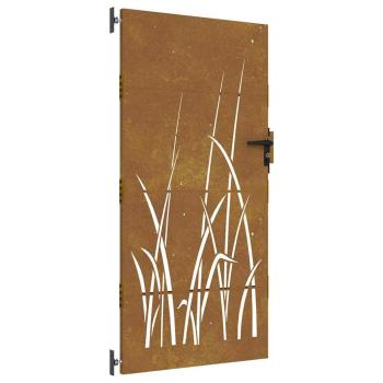 Gartentor 85x175 cm Cortenstahl Gras-Design
