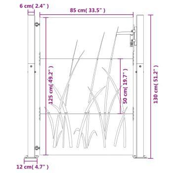 Gartentor 100x125 cm Cortenstahl Gras-Design