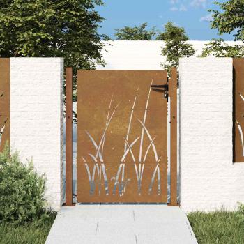 ARDEBO.de - Gartentor 100x150 cm Cortenstahl Gras-Design