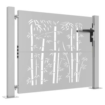 Gartentor 100x75 cm Cortenstahl Bambus-Design
