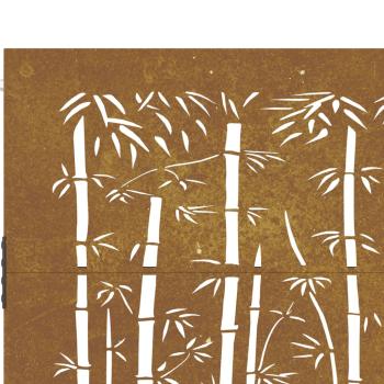 Gartentor 100x100 cm Cortenstahl Bambus-Design