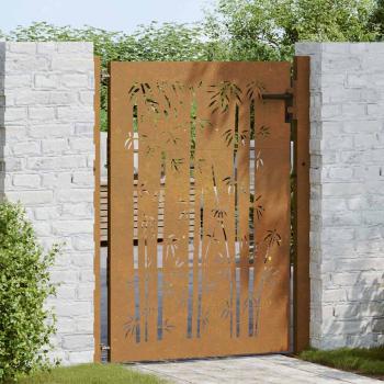 Gartentor 100x125 cm Cortenstahl Bambus-Design