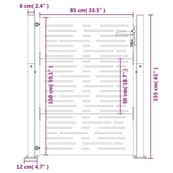 Gartentor 100x150 cm Cortenstahl Quadratisches Design