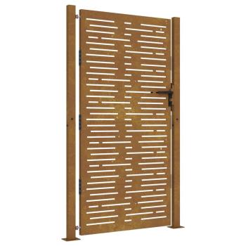Gartentor 100x175 cm Cortenstahl Quadratisches Design