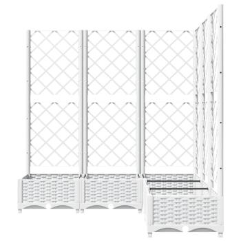 Pflanzkübel mit Rankgitter Weiß 120x120x121,5 cm PP