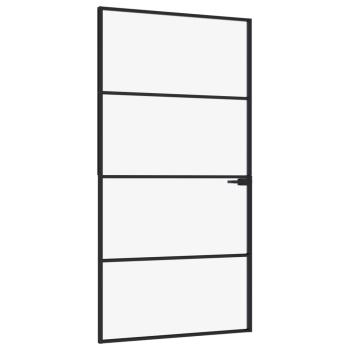 Innentür Schwarz 102x201,5 cm Hartglas & Aluminium Schlank