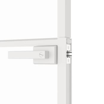 Innentür Weiß 76x201,5 cm Hartglas & Aluminium Schlank