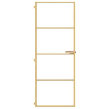 Innentür Schlank Golden 76x201,5 cm Hartglas und Aluminium