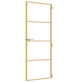 Innentür Schlank Golden 76x201,5 cm Hartglas und Aluminium