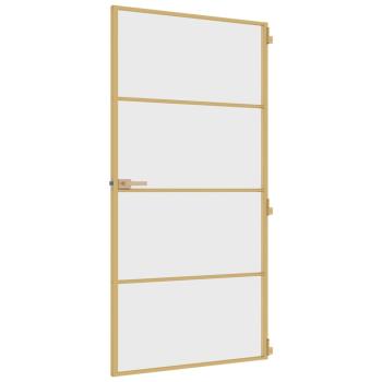 Innentür Schlank Golden 102,5x201,5 cm Hartglas und Aluminium