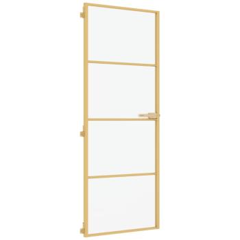Innentür Schlank Golden 76x201,5 cm Hartglas und Aluminium