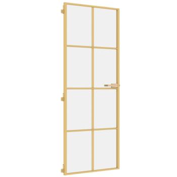 Innentür Schlank Golden 76x201,5 cm Hartglas und Aluminium