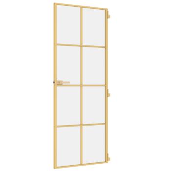 Innentür Schlank Golden 76x201,5 cm Hartglas und Aluminium