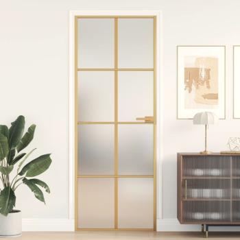 ARDEBO.de - Innentür Schlank Golden 76x201,5 cm Hartglas und Aluminium