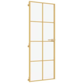 Innentür Schlank Golden 76x201,5 cm Hartglas und Aluminium