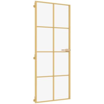 Innentür Schlank Golden 83x201,5 cm Hartglas und Aluminium