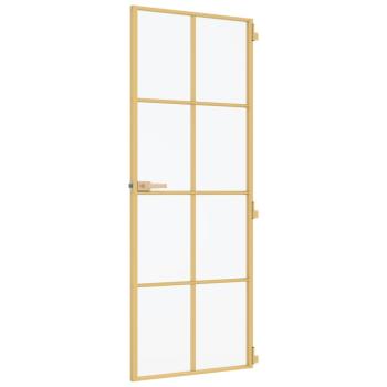 Innentür Schlank Golden 83x201,5 cm Hartglas und Aluminium