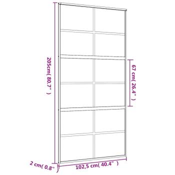 Schiebetür Golden 102,5x205 cm ESG-Klarglas und Aluminium