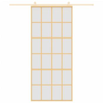 Schiebetür Golden 90x205 cm Matt ESG-Glas und Aluminium