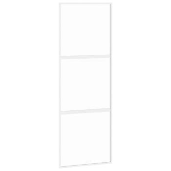 Schiebetür Weiß 76x205 cm Hartglas und Aluminium