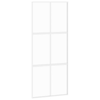 Schiebetür Weiß 90x205 cm Hartglas und Aluminium