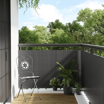 ARDEBO.de - Balkon-Sichtschutz Anthrazit 600x100 cm Poly Rattan