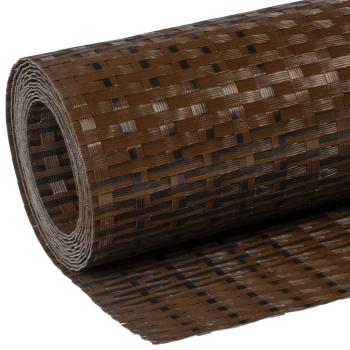 Balkon-Sichtschutz Braun und Schwarz 300x100 cm Poly Rattan