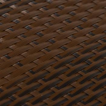 Balkon-Sichtschutz Braun und Schwarz 1000x80 cm Poly Rattan