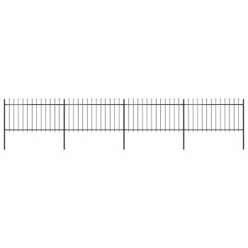 ARDEBO.de - Gartenzaun mit Speerspitze Stahl 671 x 100 cm Schwarz