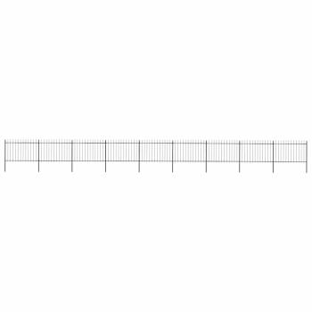 ARDEBO.de - Gartenzaun mit Speerspitze Stahl 1506 x 120 cm Schwarz
