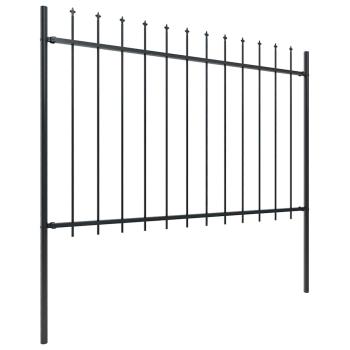 Gartenzaun mit Speerspitze Stahl 1506 x 120 cm Schwarz