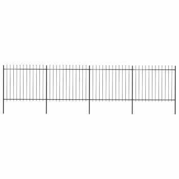 ARDEBO.de - Gartenzaun mit Speerspitze Stahl 671 x 150 cm Schwarz