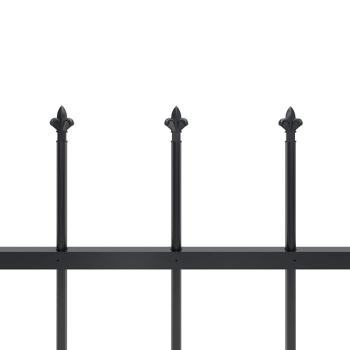 Gartenzaun mit Speerspitze Stahl 671 x 150 cm Schwarz