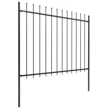 Gartenzaun mit Speerspitze Stahl 1172 x 150 cm Schwarz