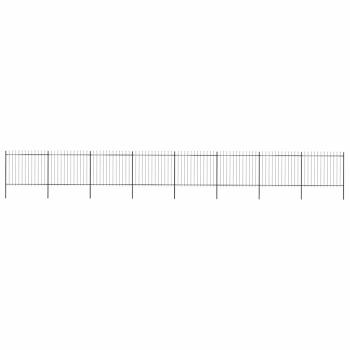 ARDEBO.de - Gartenzaun mit Speerspitze Stahl 1339 x 150 cm Schwarz