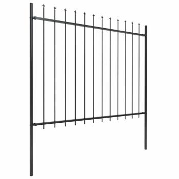 Gartenzaun mit Speerspitze Stahl 1339 x 150 cm Schwarz