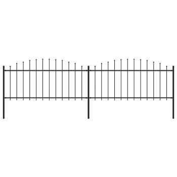 ARDEBO.de - Gartenzaun mit Speerspitze Stahl 337 x 75 cm Schwarz