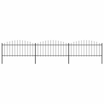ARDEBO.de - Gartenzaun mit Speerspitze Stahl 504 x 75 cm Schwarz