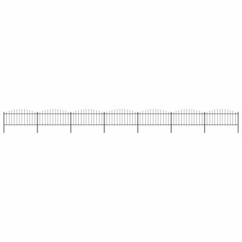 ARDEBO.de - Gartenzaun mit Speerspitzen Stahl (0,5 - 0,75) x 11,9 m Schwarz